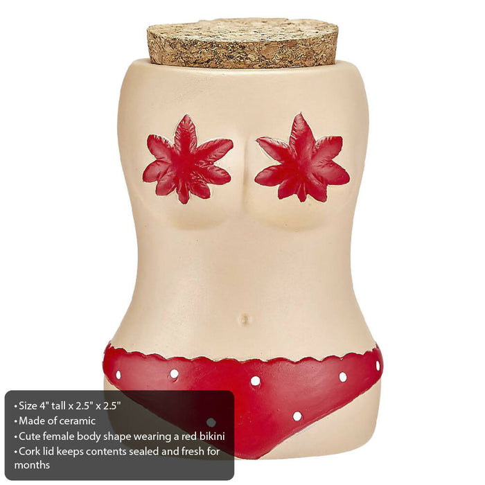 BIKINI STASH JAR W/ RED BIKINI | Jupiter Grass