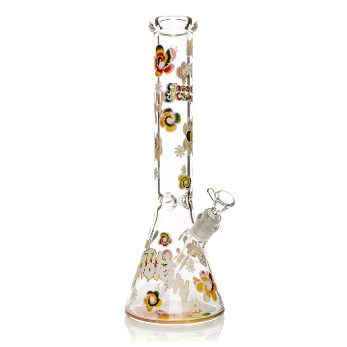 Cheech & Chong® Glass | 15" 7mm Thick Tie Dye Glow-in-the-Dark Water Pipe [CC169] | Jupiter Grass