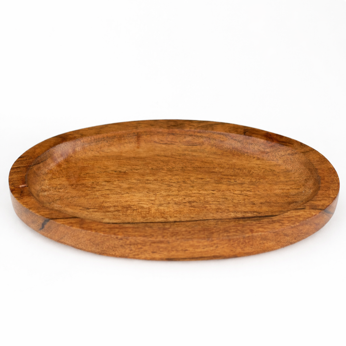 TBBC | Natural Hardwood oval Rolling Tray | Jupiter Grass