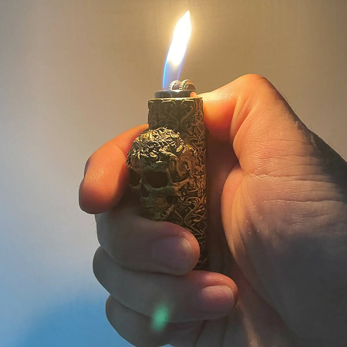 Unique Skull Case Cover for Mini Clipper Lighter | Jupiter Grass