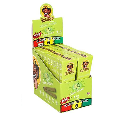 Honeypuff | 1 1/4 Size Fruit flavor tip 6pk Hemp cones Box of 20 | Jupiter Grass