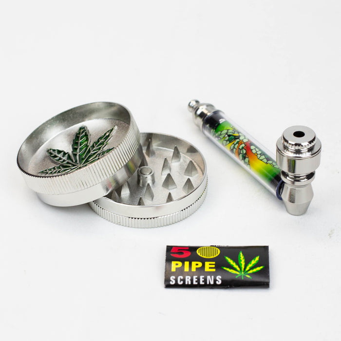 Metal Pipe, Grinder and screen gift set [AK22xx] | Jupiter Grass