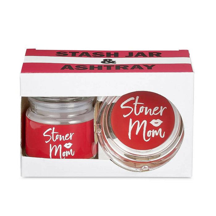 ASHTRAY AND STASH JAR SET - RED STONER MOM DESIGN | Jupiter Grass