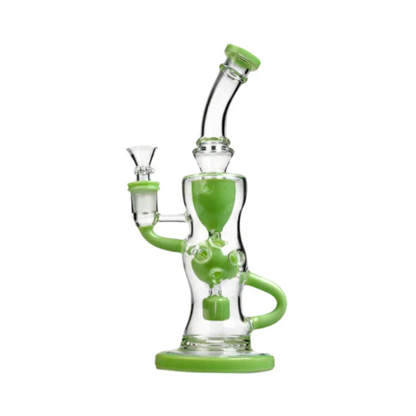 9" Fab Klein Recycler – Premium Glass Rig with Matrix Perc for Superior Filtration | Jupiter Grass