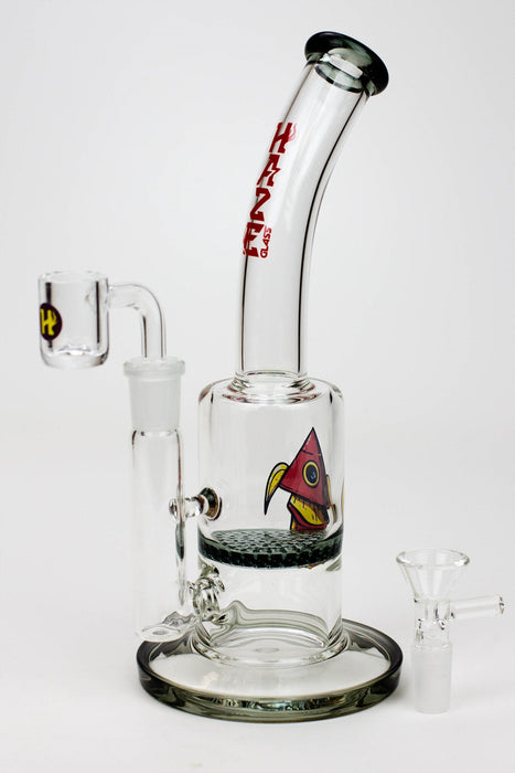 8" HAZE 2-in-1 Honeycomb diffuser Bent neck Dab Rig | Jupiter Grass