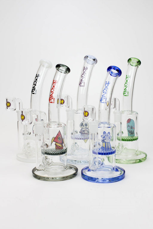 8" HAZE 2-in-1 Honeycomb diffuser Bent neck Dab Rig | Jupiter Grass