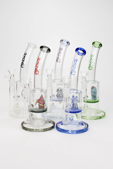 8" HAZE 2-in-1 Honeycomb diffuser Bent neck Dab Rig | Jupiter Grass