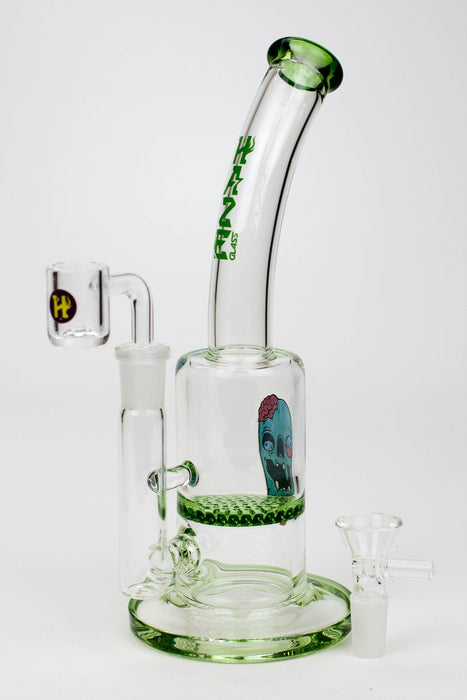 8" HAZE 2-in-1 Honeycomb diffuser Bent neck Dab Rig | Jupiter Grass