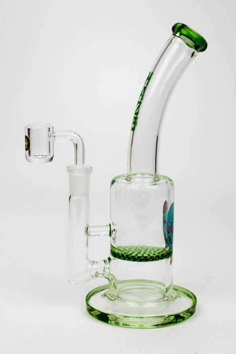 8" HAZE 2-in-1 Honeycomb diffuser Bent neck Dab Rig | Jupiter Grass
