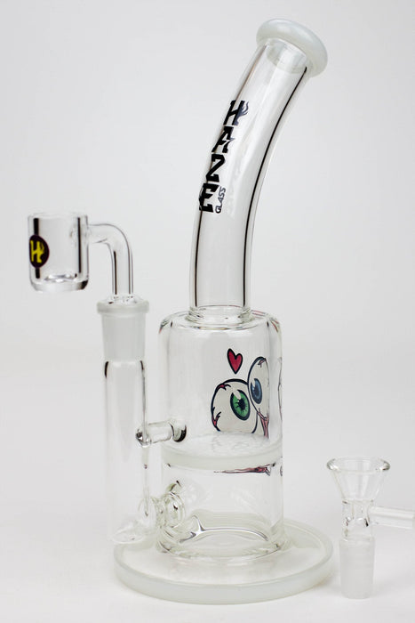 8" HAZE 2-in-1 Honeycomb diffuser Bent neck Dab Rig | Jupiter Grass