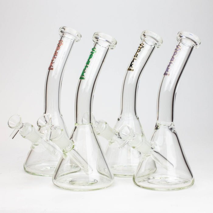 10" SPARK beaker thick glass bent neck water bong | Jupiter Grass