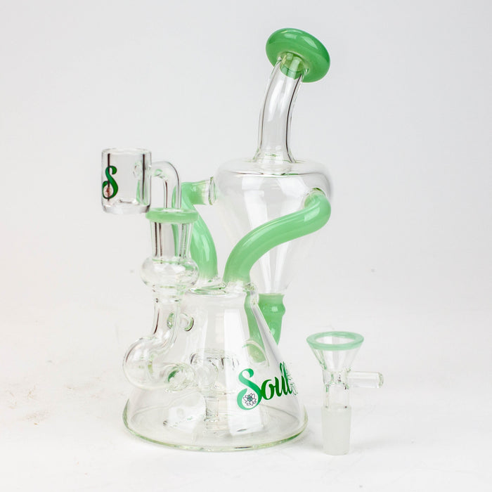 8" SOUL Glass 2-in-1 single chamber recycler bong | Jupiter Grass