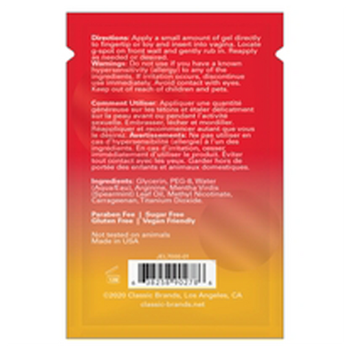 HAPPY GEE  COOLING PLEASURE GEL - FOIL - 0.03 fl oz | 1 mL