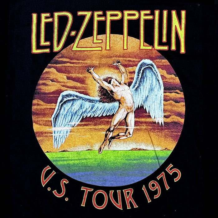 Led Zeppelin | "Swan 77 Distressed" Men's T-Shirt Black - Officially Licensed | Jupiter Grass