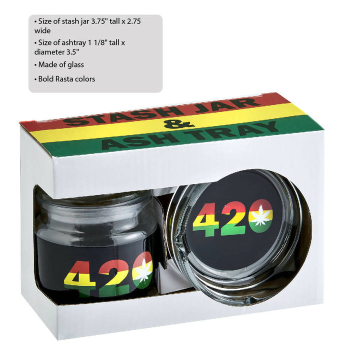 ASHTRAY SET WITH STASH JAR - 420 DESIGN | Jupiter Grass