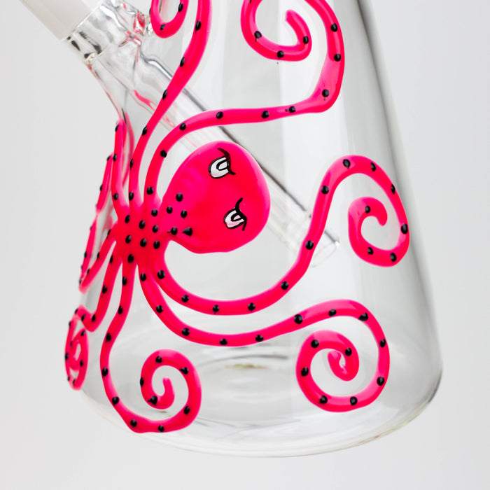 15.5" Glow in the dark beaker glass water bong [AK082] | Jupiter Grass