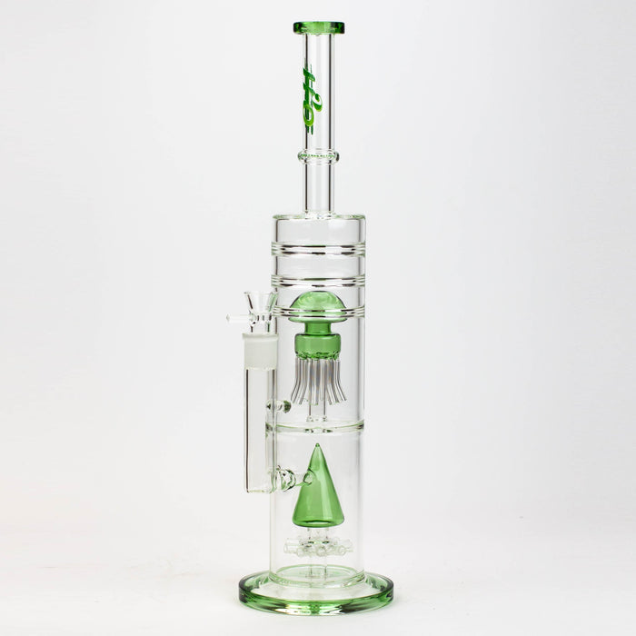 17" H2O dual diffuser glass water bong [H2O-5002] | Jupiter Grass