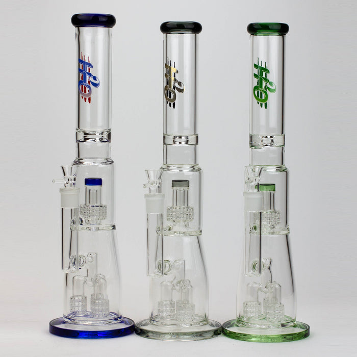 17.5" H2O glass water bong with shower head percolator [H2O-5003] | Jupiter Grass