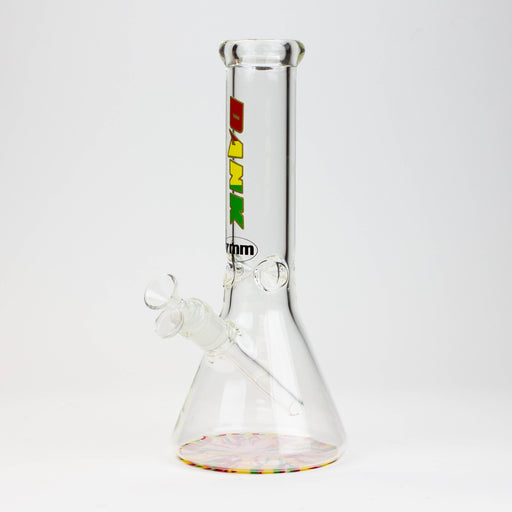12" DANK beaker 7 mm glass bong with Colour Bottom | Jupiter Grass