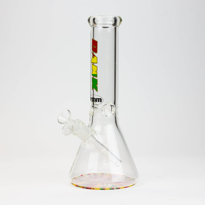 12" DANK beaker 7 mm glass bong with Colour Bottom | Jupiter Grass