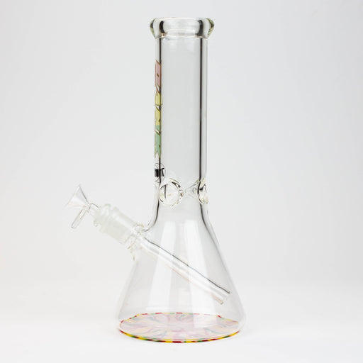 12" DANK beaker 7 mm glass bong with Colour Bottom | Jupiter Grass