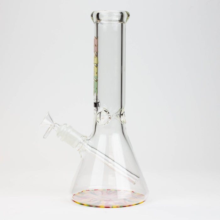 12" DANK beaker 7 mm glass bong with Colour Bottom | Jupiter Grass
