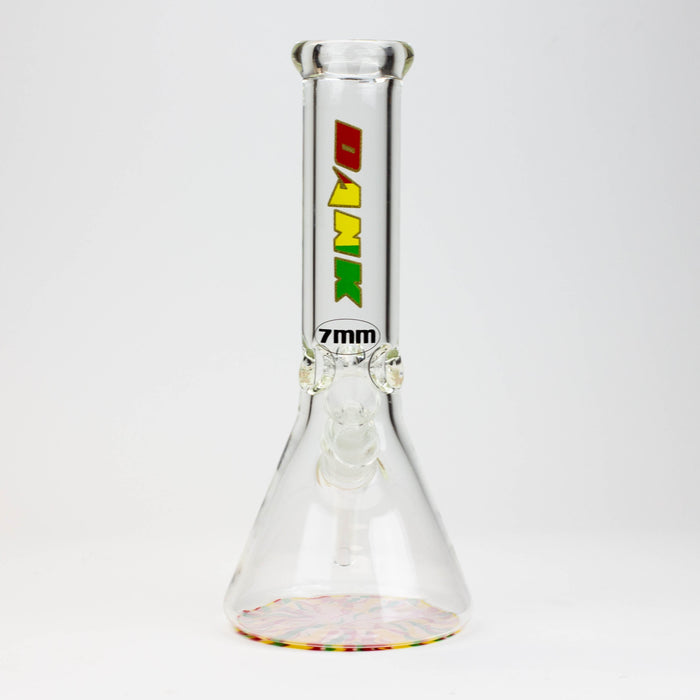 12" DANK beaker 7 mm glass bong with Colour Bottom | Jupiter Grass