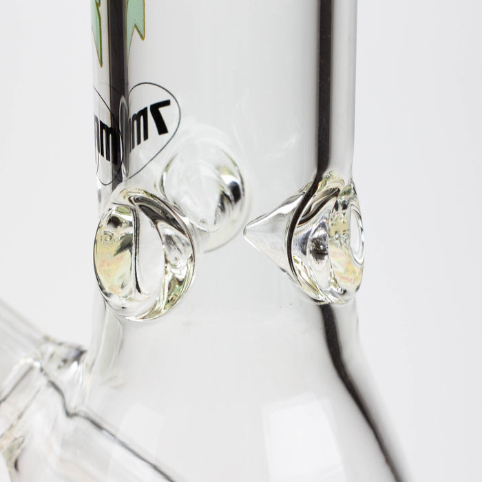 12" DANK beaker 7 mm glass bong with Colour Bottom | Jupiter Grass