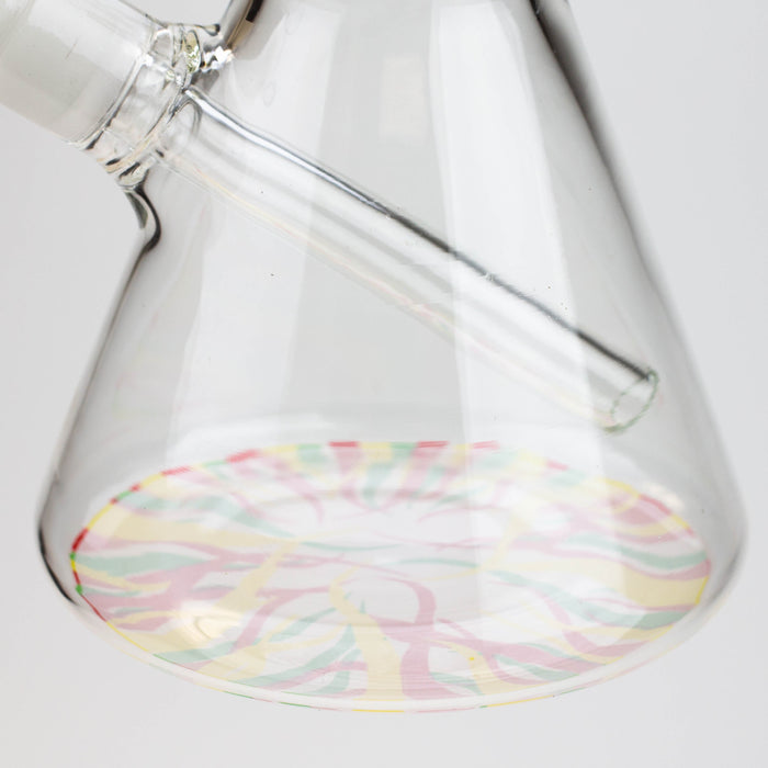 12" DANK beaker 7 mm glass bong with Colour Bottom | Jupiter Grass