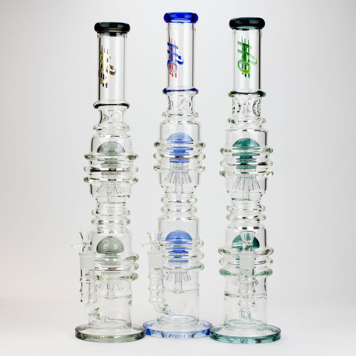 21" H2O  Dual percolator glass water bong [H2O-5004] | Jupiter Grass
