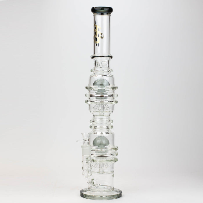 21" H2O  Dual percolator glass water bong [H2O-5004] | Jupiter Grass
