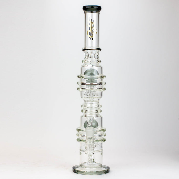 21" H2O  Dual percolator glass water bong [H2O-5004] | Jupiter Grass
