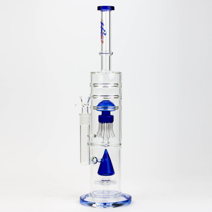 17" H2O dual diffuser glass water bong [H2O-5002] | Jupiter Grass