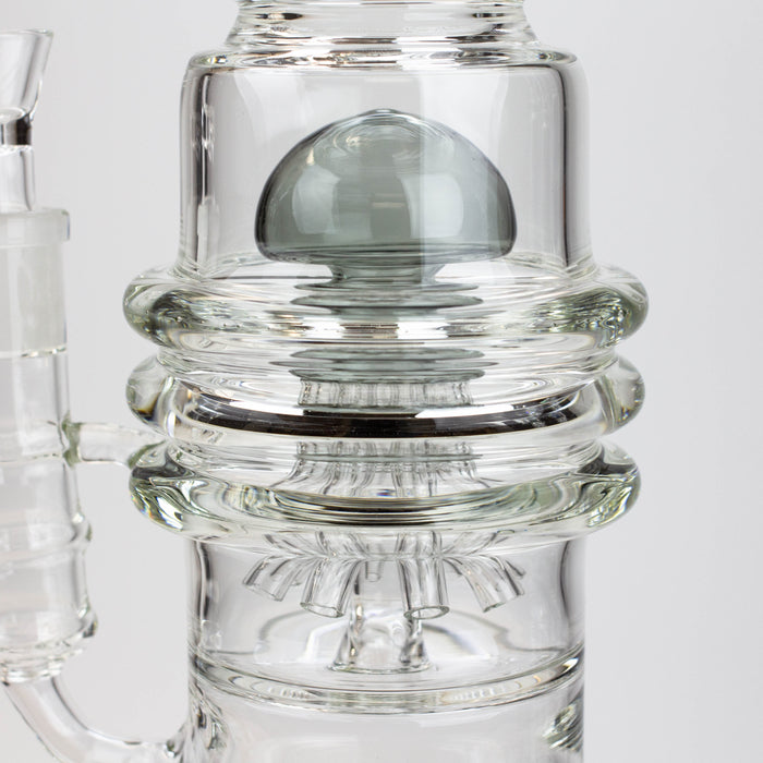 21" H2O  Dual percolator glass water bong [H2O-5004] | Jupiter Grass