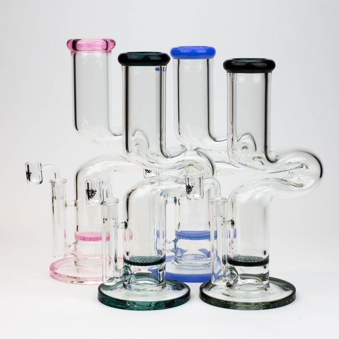 11.5" 2-in-1 7mm Kink Zong glass water bong [AKG003] | Jupiter Grass