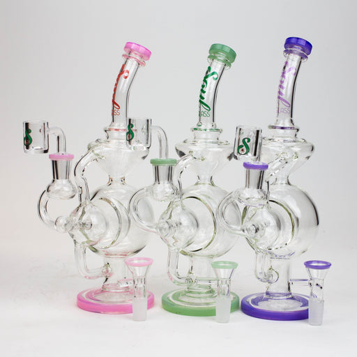 9" SOUL Glass 2-in-1 recycler bong [S2059] | Jupiter Grass