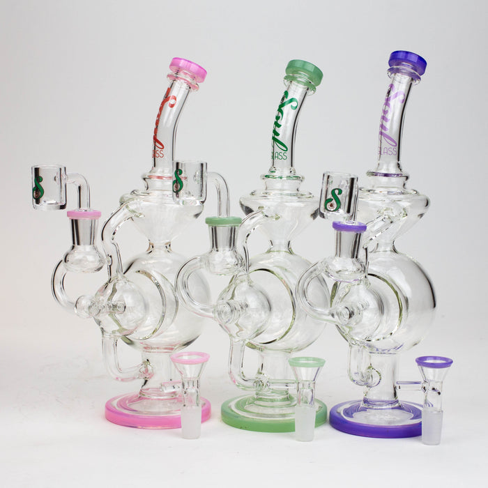 9" SOUL Glass 2-in-1 recycler bong [S2059] | Jupiter Grass