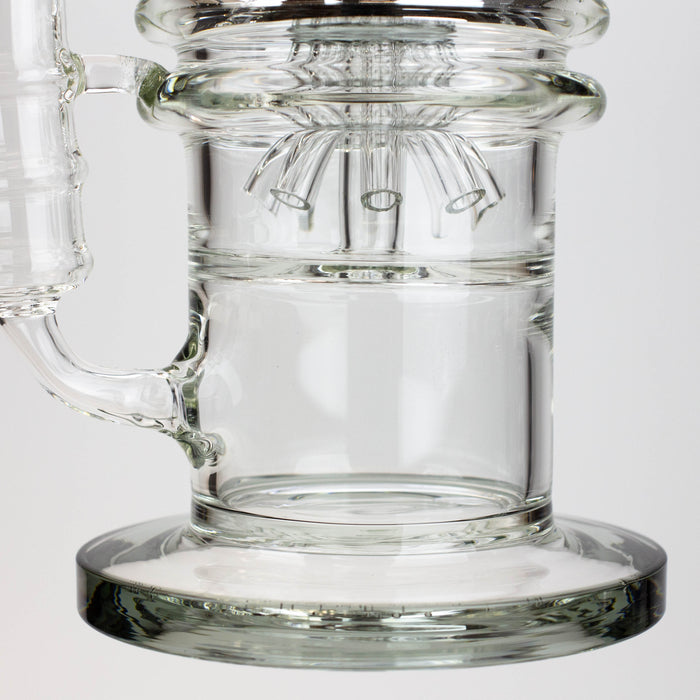 21" H2O  Dual percolator glass water bong [H2O-5004] | Jupiter Grass