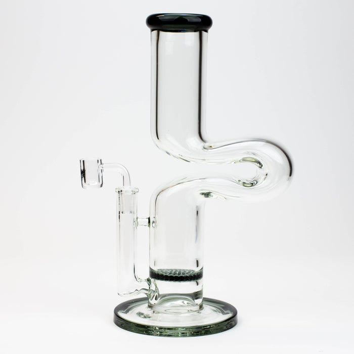 11.5" 2-in-1 7mm Kink Zong glass water bong [AKG003] | Jupiter Grass