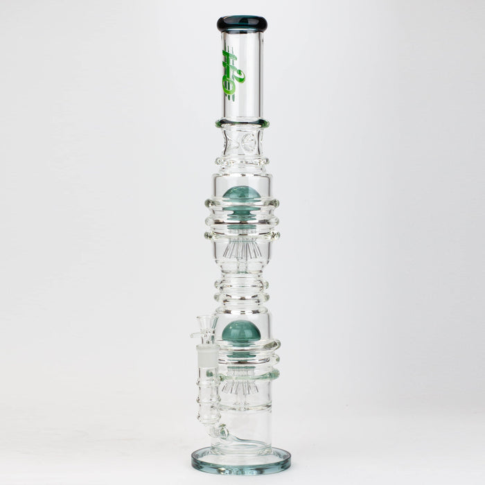 21" H2O  Dual percolator glass water bong [H2O-5004] | Jupiter Grass