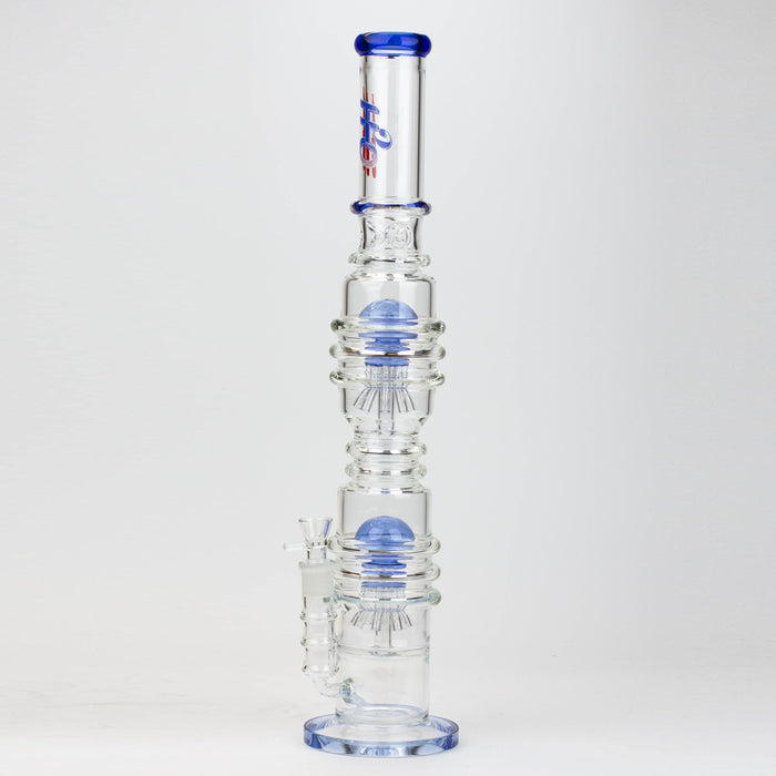 21" H2O  Dual percolator glass water bong [H2O-5004] | Jupiter Grass