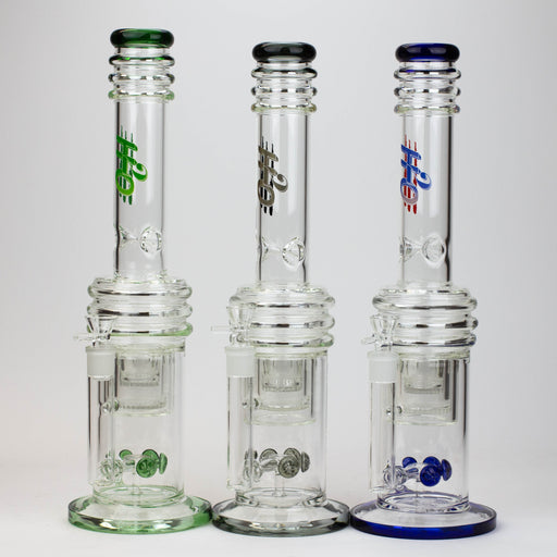 17" H2O glass water bong with double layer honeycomb [H2O-5005] | Jupiter Grass