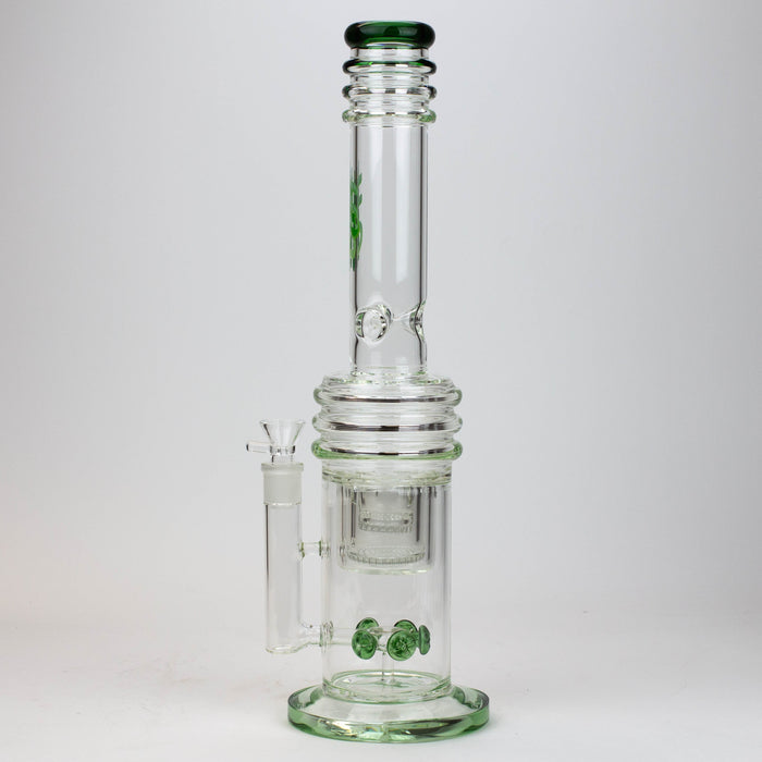 17" H2O glass water bong with double layer honeycomb [H2O-5005] | Jupiter Grass