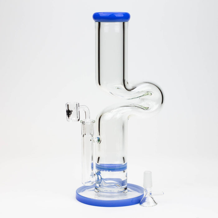 11.5" 2-in-1 7mm Kink Zong glass water bong [AKG003] | Jupiter Grass