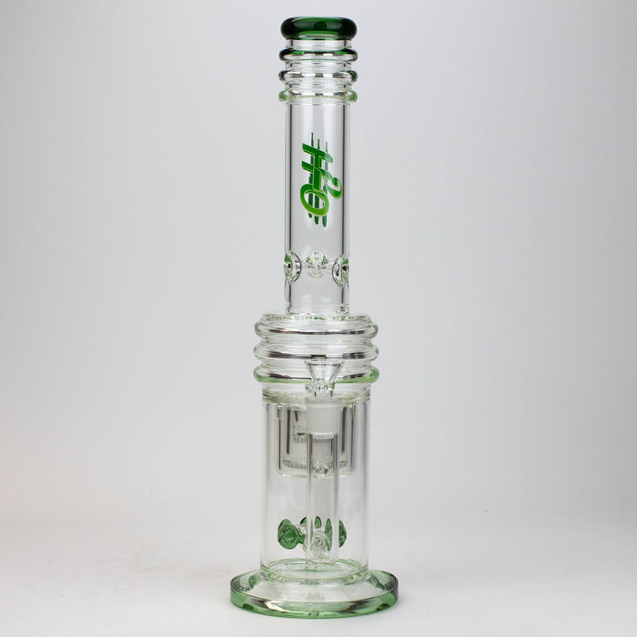 17" H2O glass water bong with double layer honeycomb [H2O-5005] | Jupiter Grass