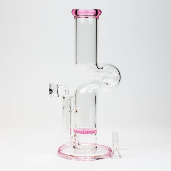 11.5" 2-in-1 7mm Kink Zong glass water bong [AKG003] | Jupiter Grass