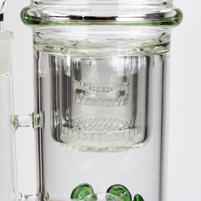 17" H2O glass water bong with double layer honeycomb [H2O-5005] | Jupiter Grass