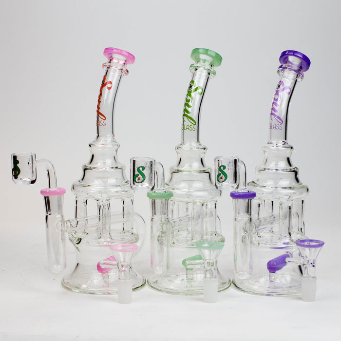 9" SOUL Glass 2-in-1 recycler bong [S2060] | Jupiter Grass