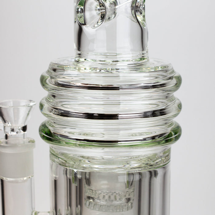 17" H2O glass water bong with double layer honeycomb [H2O-5005] | Jupiter Grass
