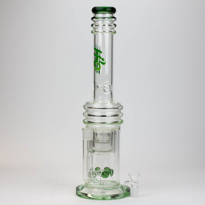 17" H2O glass water bong with double layer honeycomb [H2O-5005] | Jupiter Grass